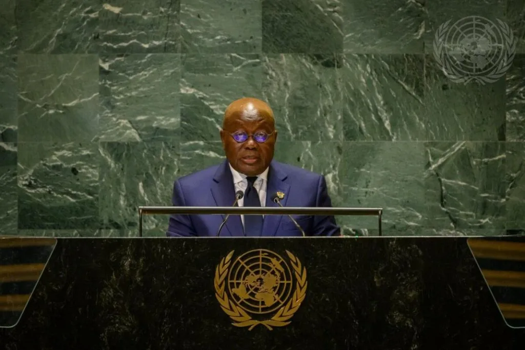 Nana Addo Dankwa Akufo-Addo speaking at the General Assembly rostrum